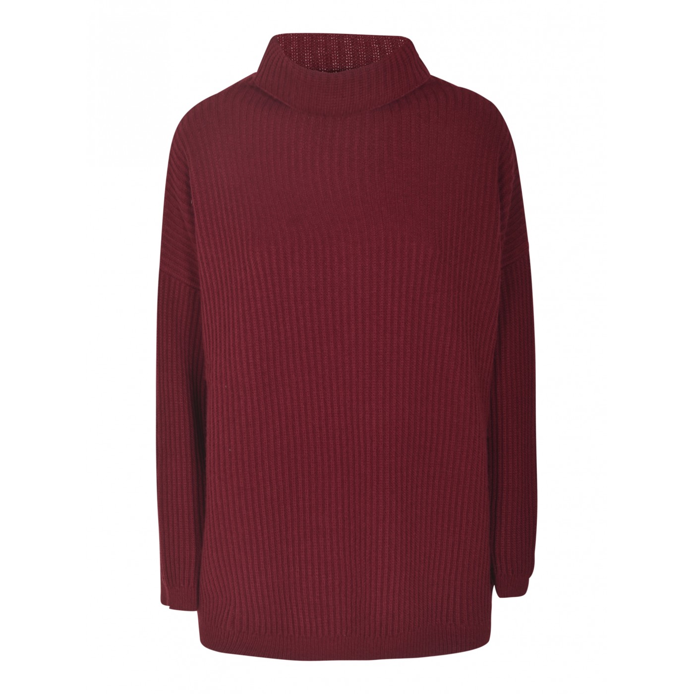 F CASHMERE Maglia collo alto costa inglese