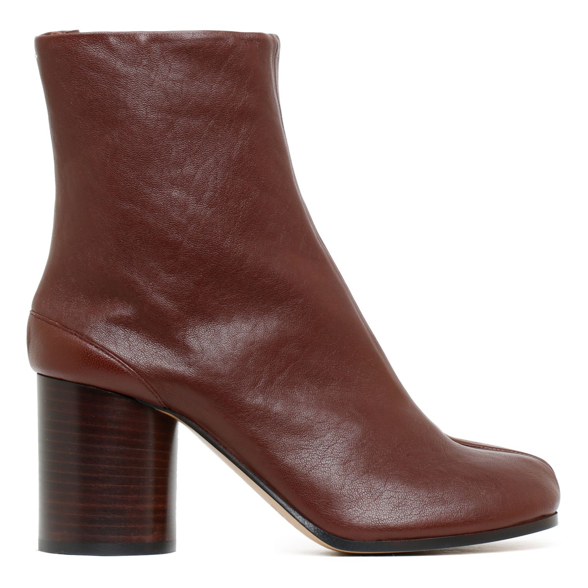 Brown Tabi split-toe leather ankle boots