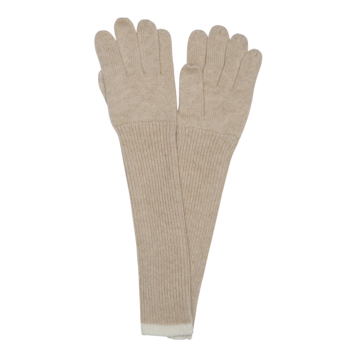 Honey Beige Cashmere Long Gloves