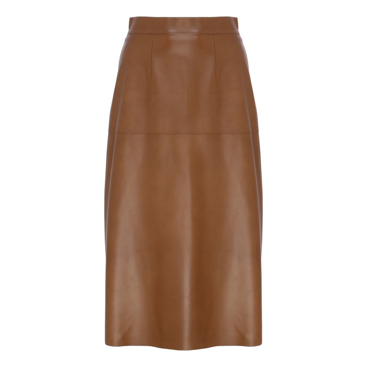 Noisette leather Midi skirt