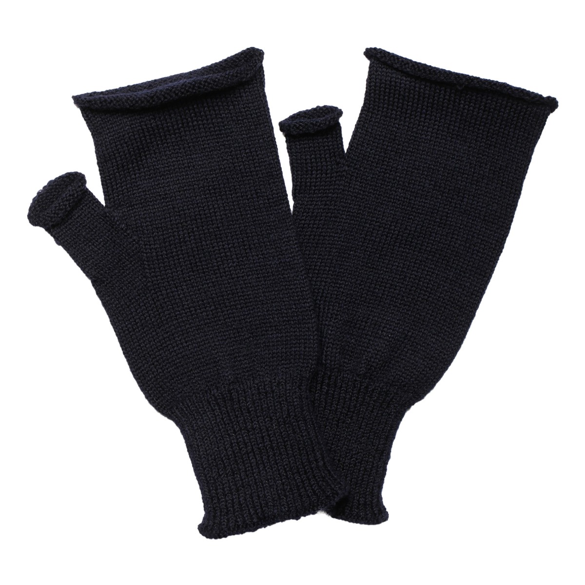 Navy wool Fingerless Mitten Gloves