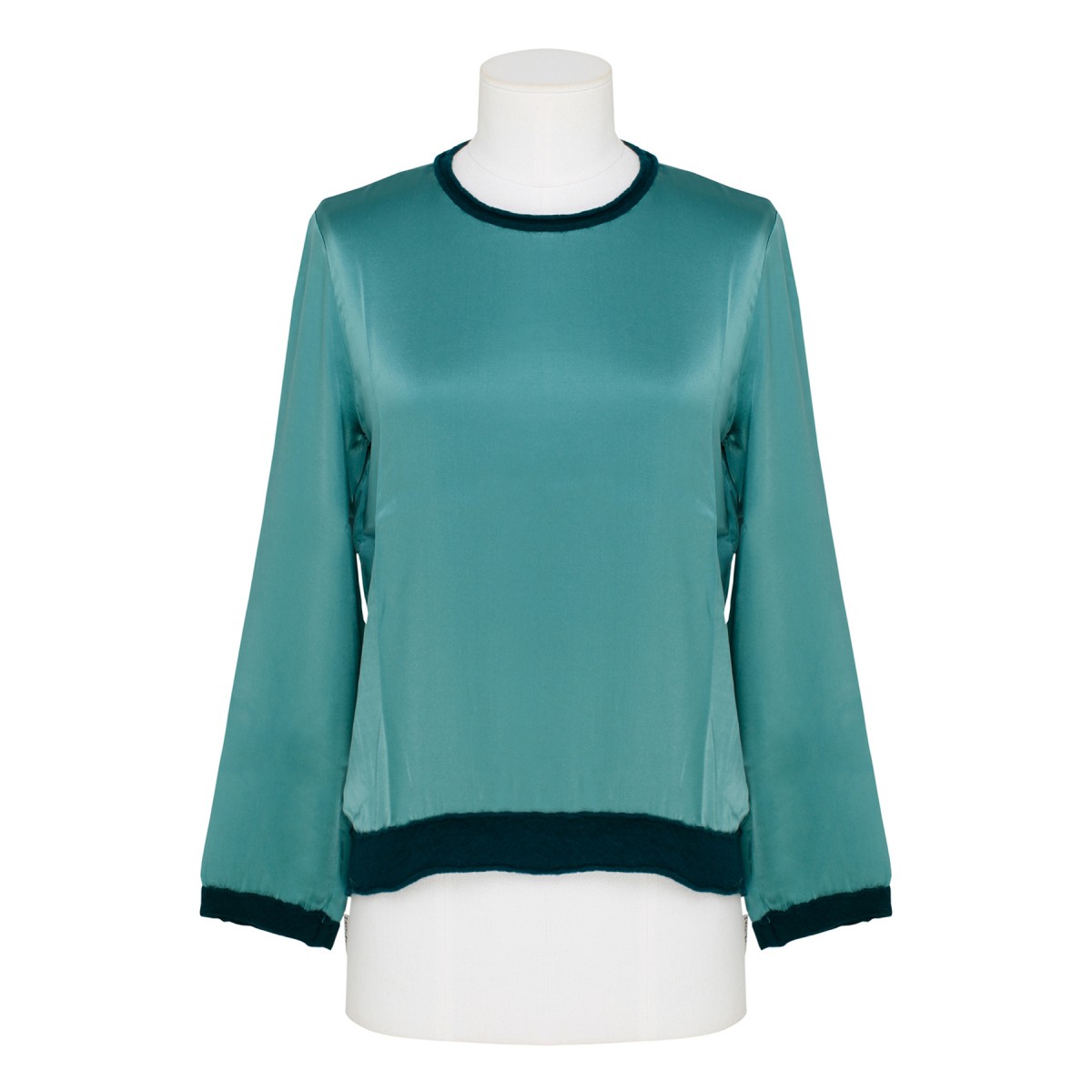Emerald Green silk Sweater with wool...