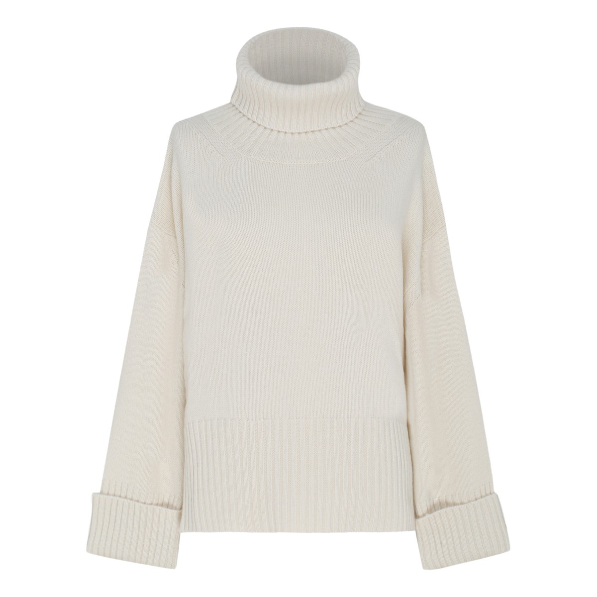 Natural Cashmere Turtleneck Sweater