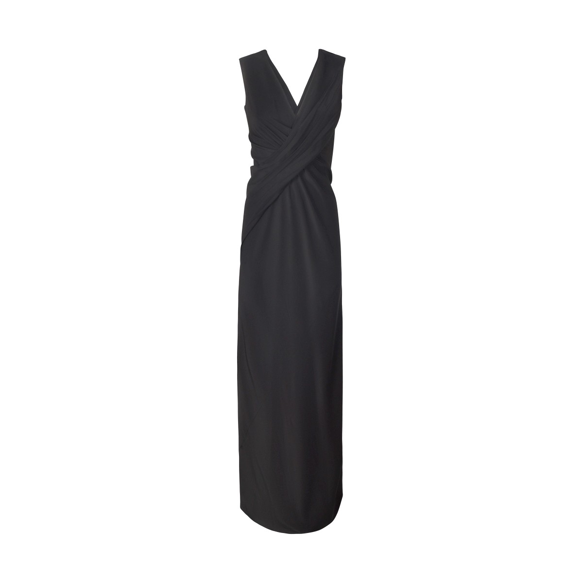 Black Long crepe-de-chine silk dress