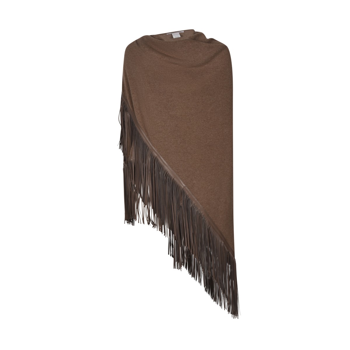 Taupe Cashmere Fringed Scarf