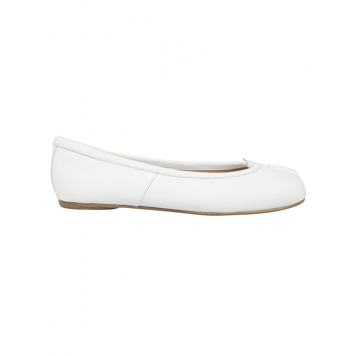 White Leather Tabi Ballet Shoes