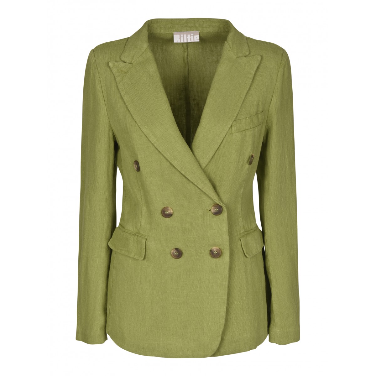 Green Linen Lauren Double Breast Jacket