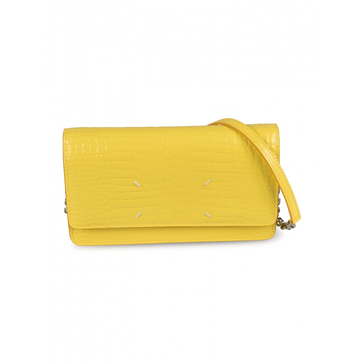 Yellow Leather Chain Wallet