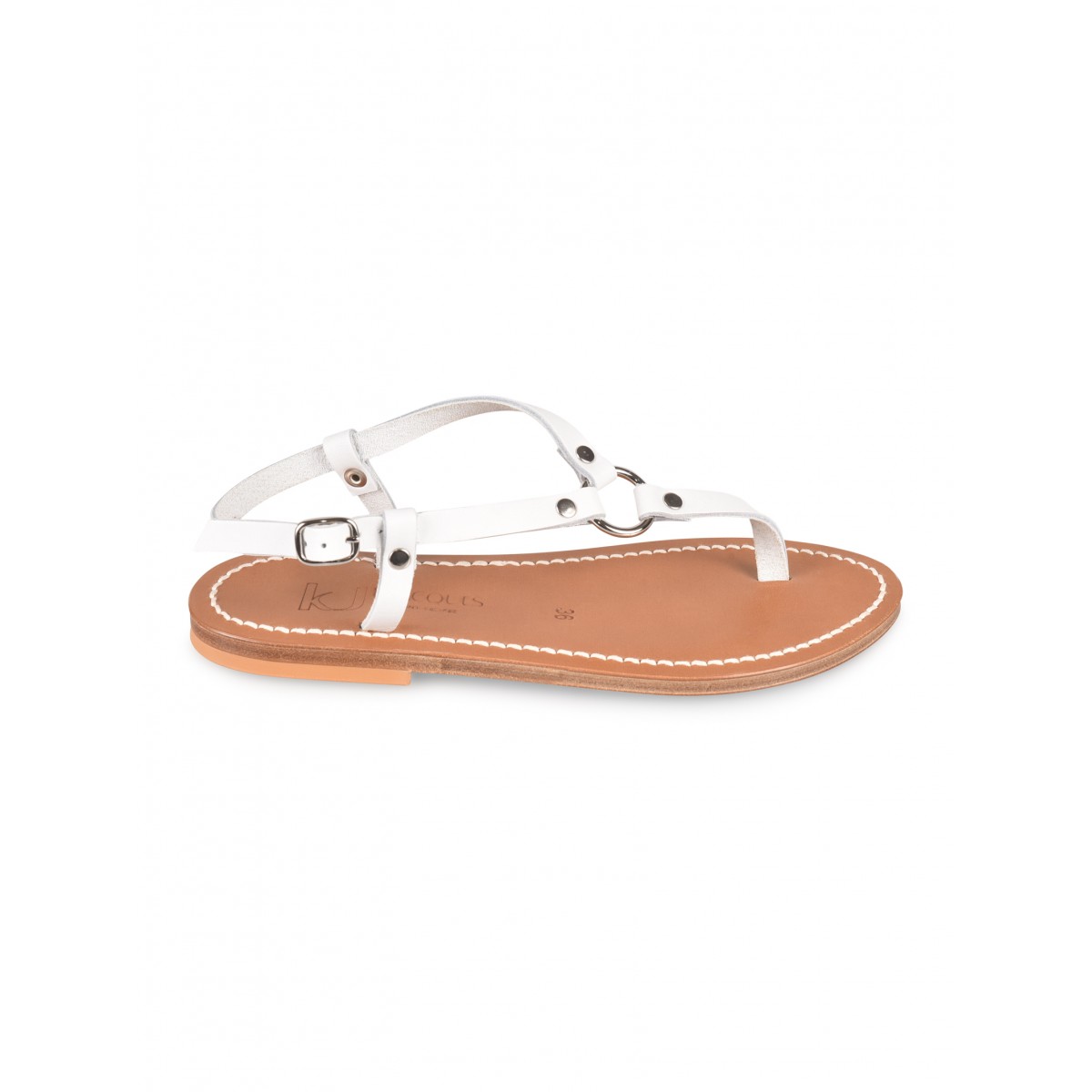 White Stinfal Flat Sandals