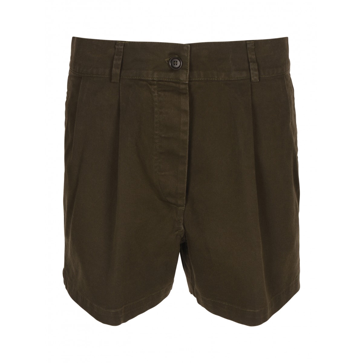 Green Cotton Bermuda Shorts