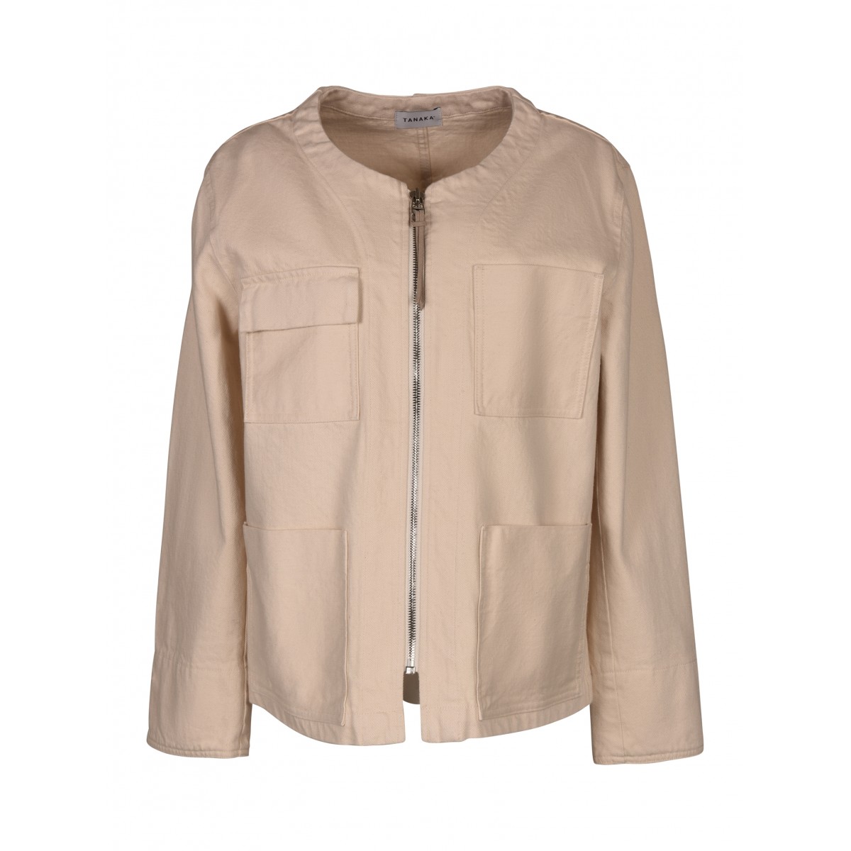 Beige Cotton Jacket with zip