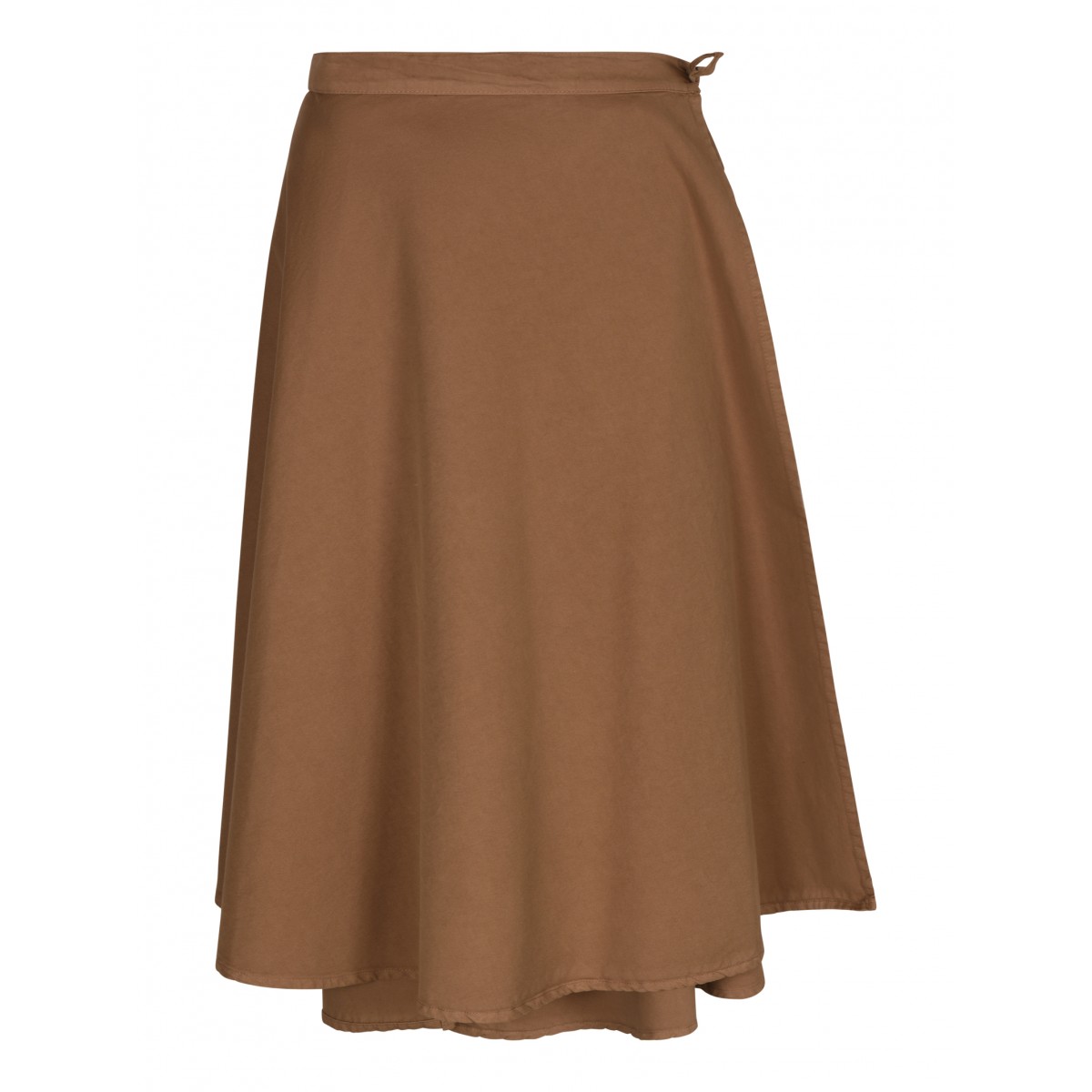 Caramel Brown Cotton Wrap Skirt