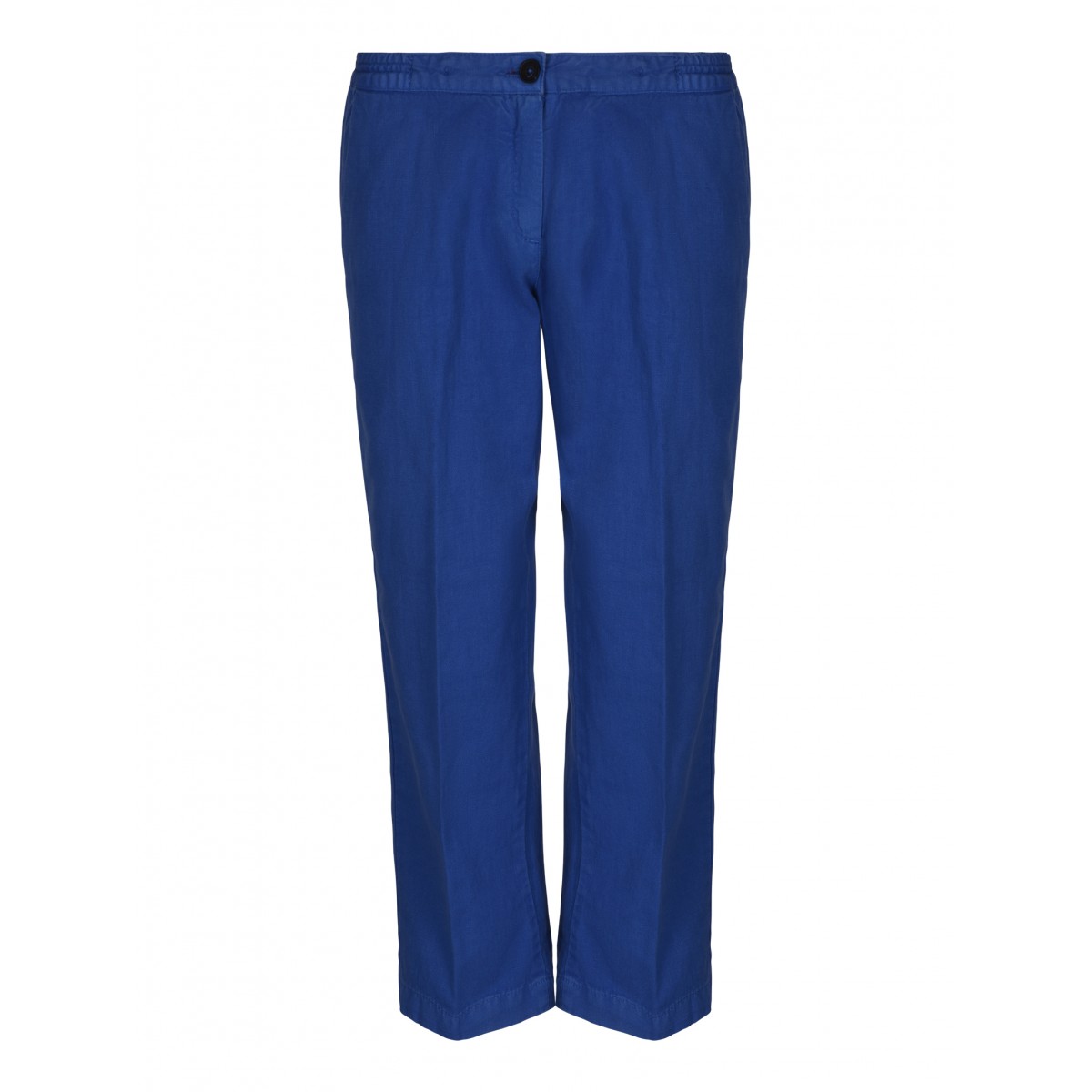 Blue Cotton and Linen Chino Pants