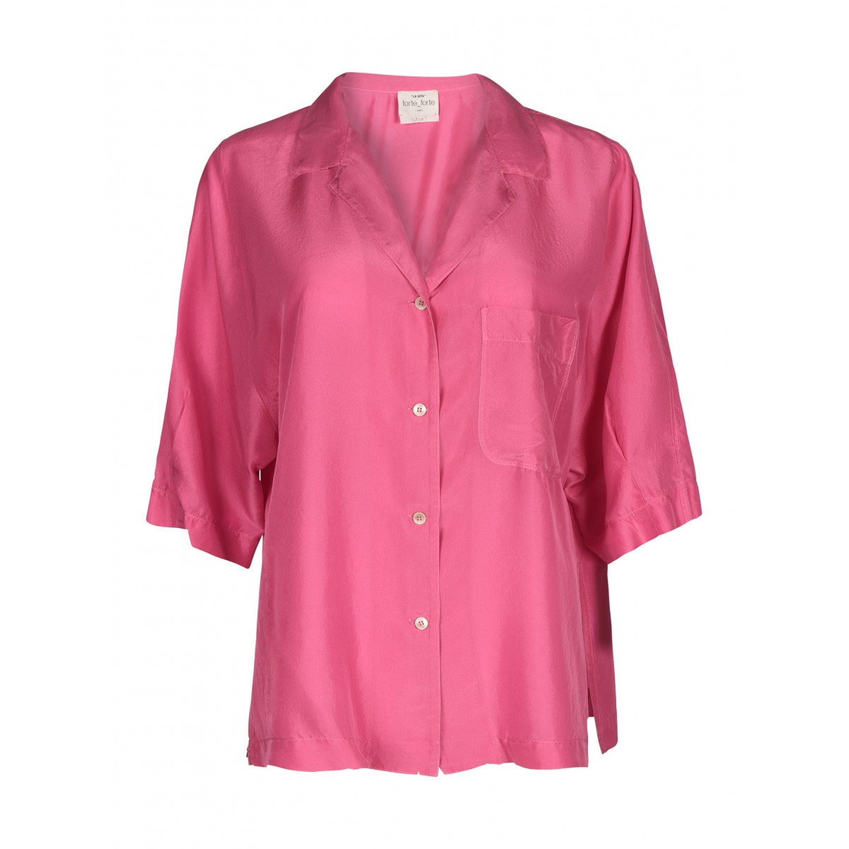 Pink Silk Short Sleeves Shirt