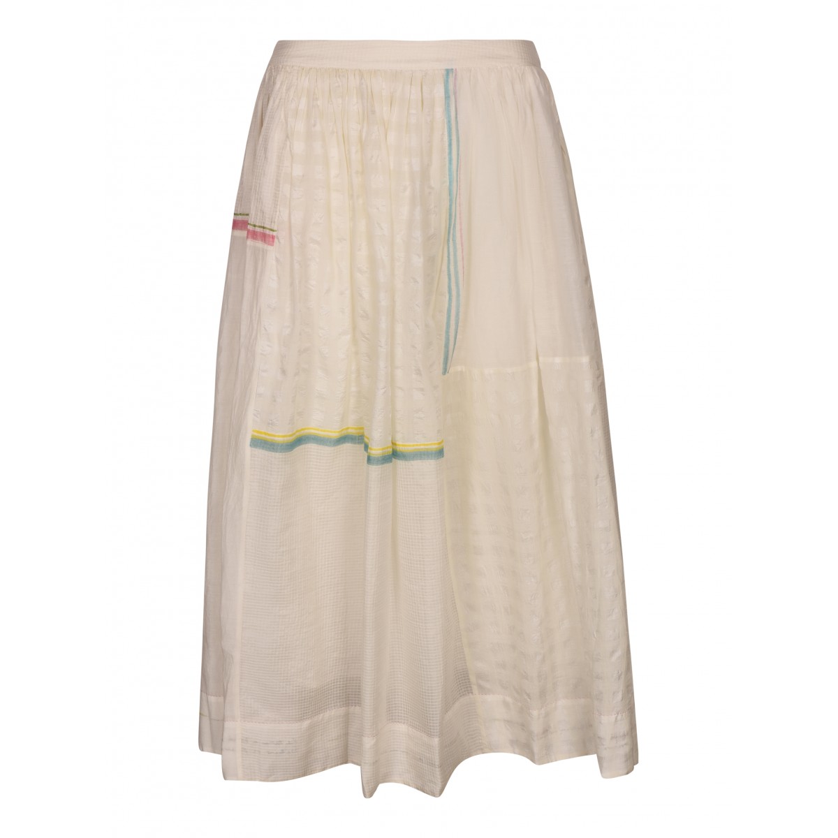 White Cotton and Silk Skirt