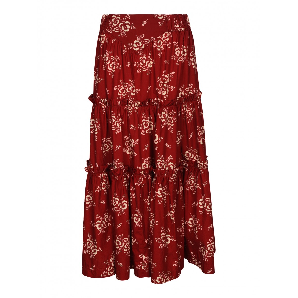 Red Alessia floral print skirt
