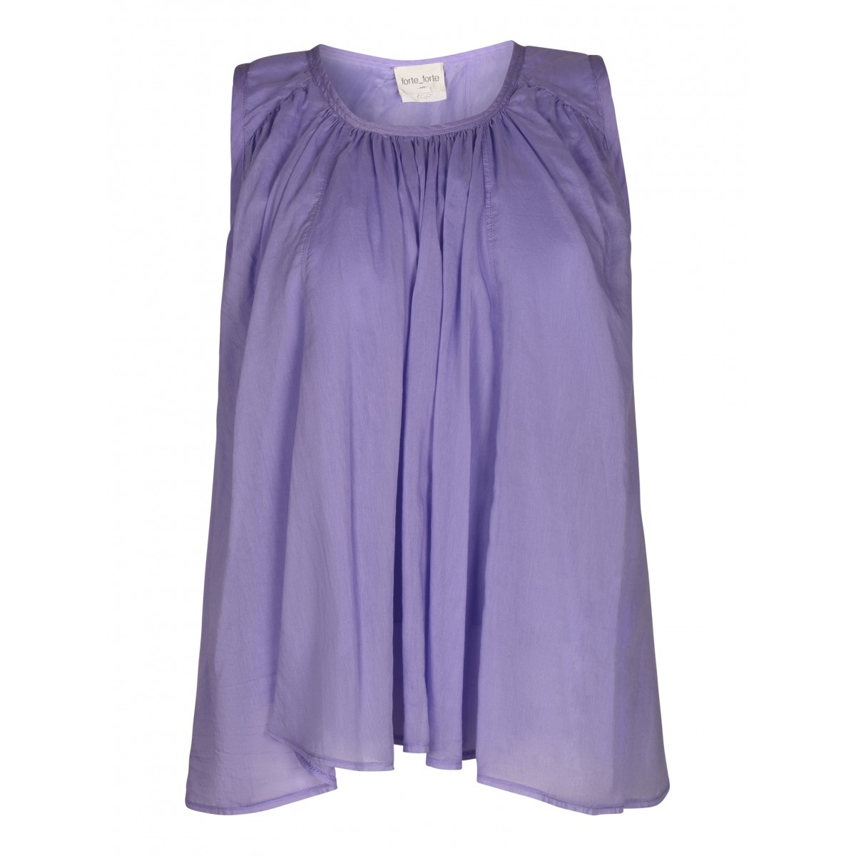 Purple top in cotton and silk