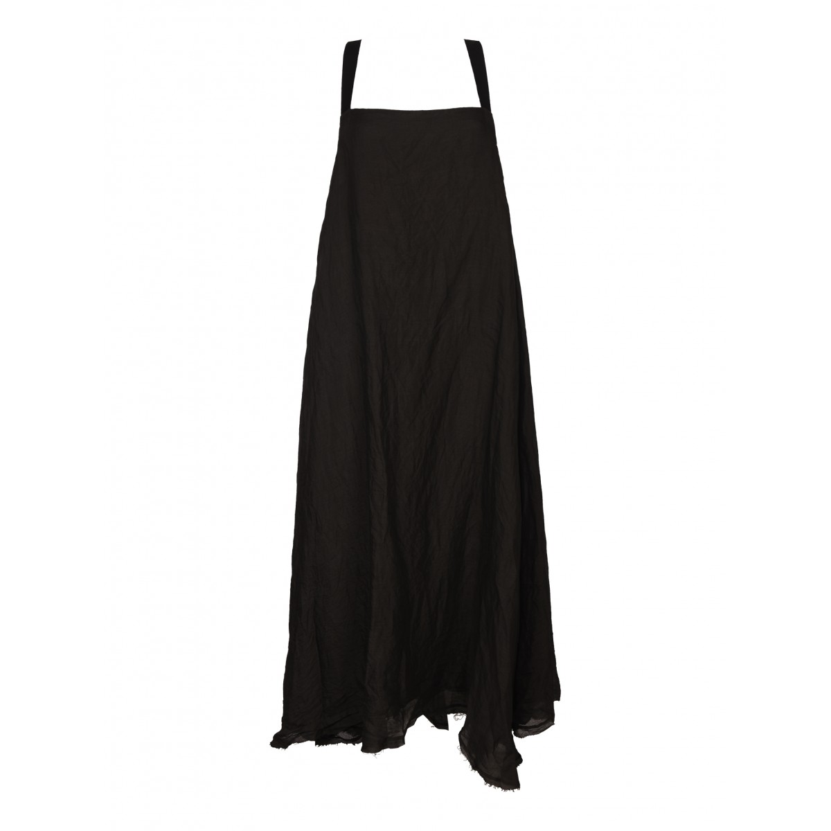 Black Ramie Midi Dress