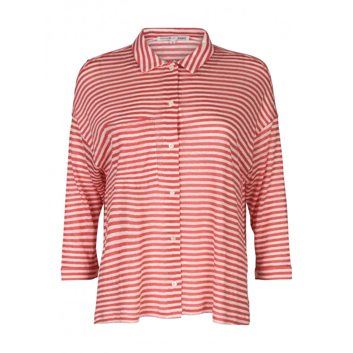 Red and White striped linen shirt