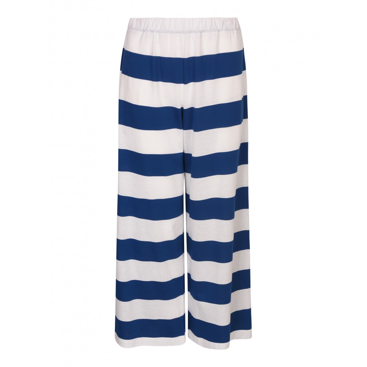 White and Blue Cotton Striped Pants