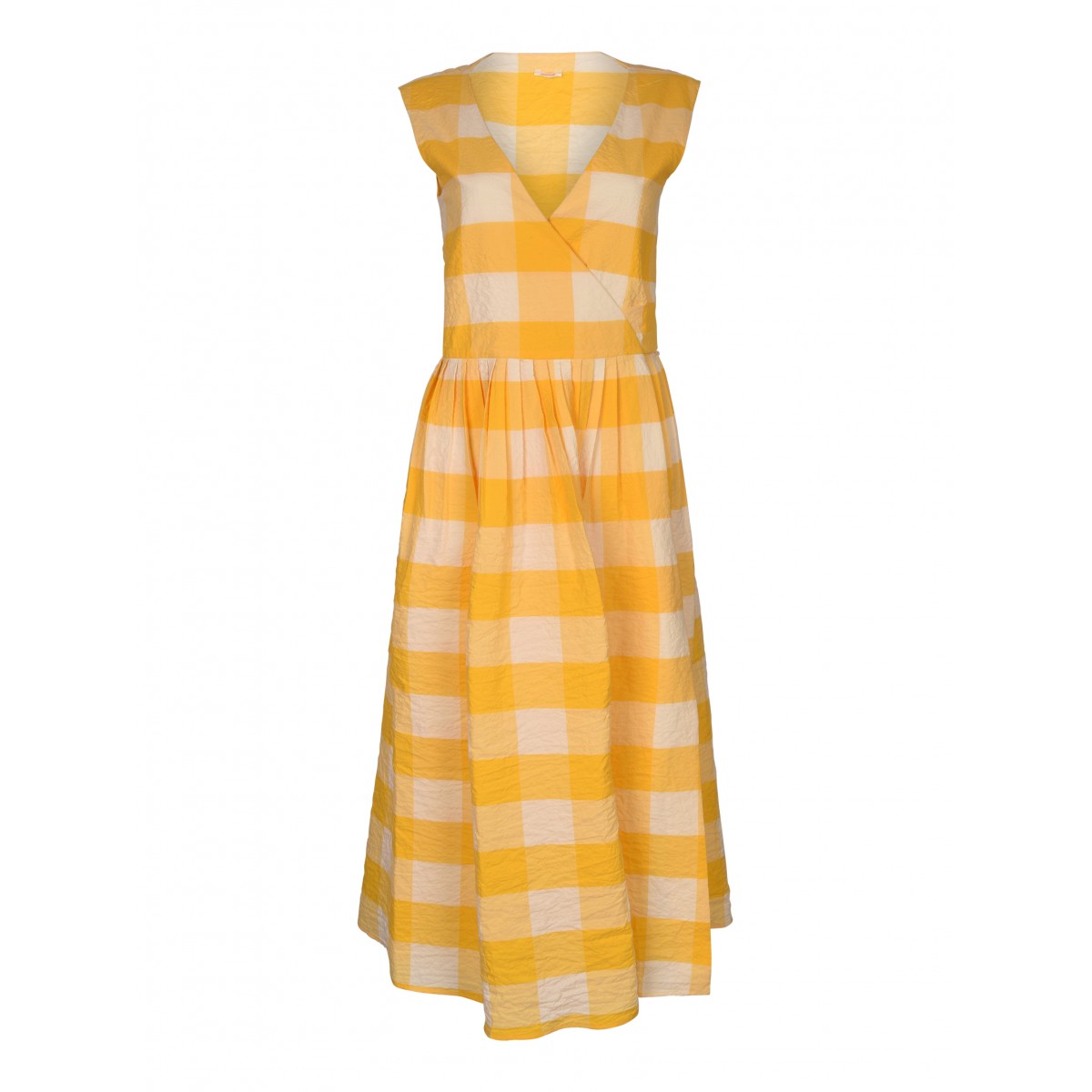 Yellow Checkered Cotton Dress