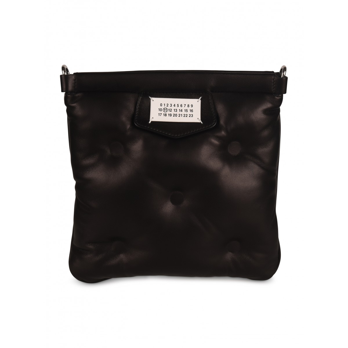 Black Leather Glam Slam flat bag
