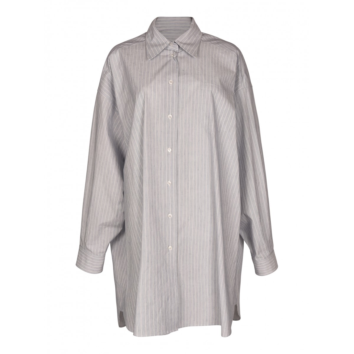 Gray Striped Oversize Shirt