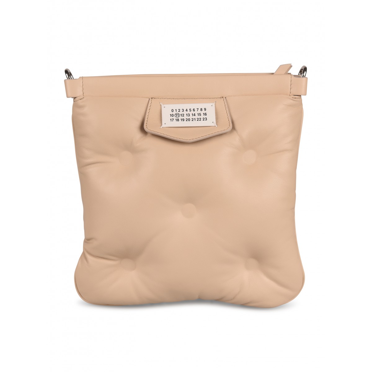 Nude Leather Glam Slam flat bag