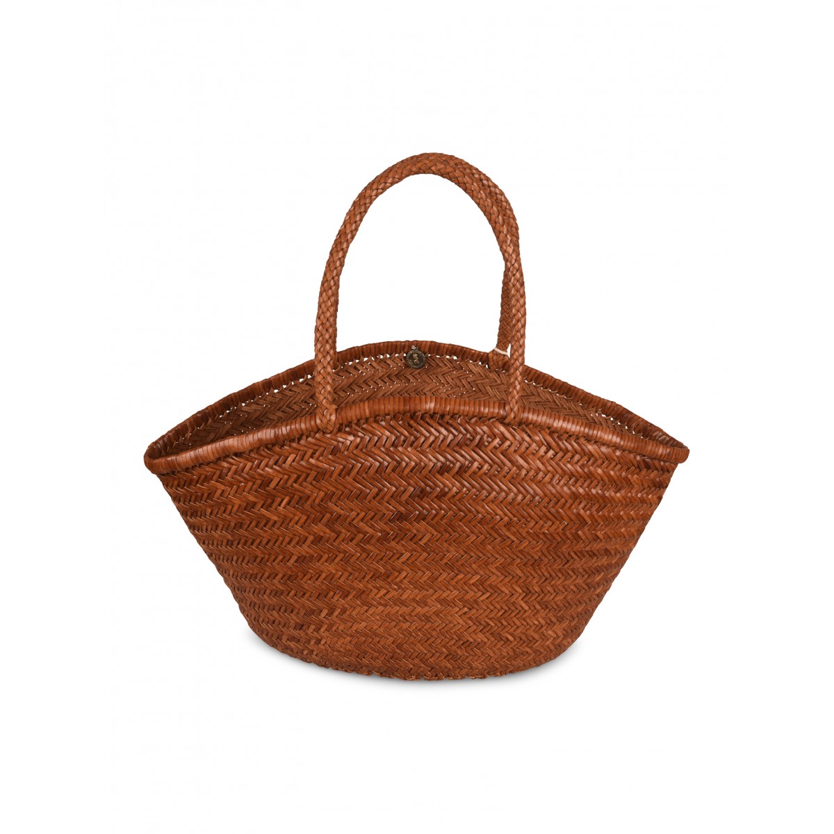 Handwoven Brown Basket Tote Bag