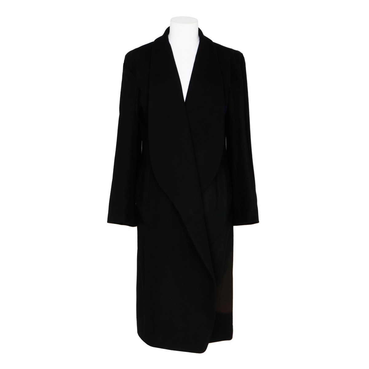 Black Wool Shawl Collar Coat