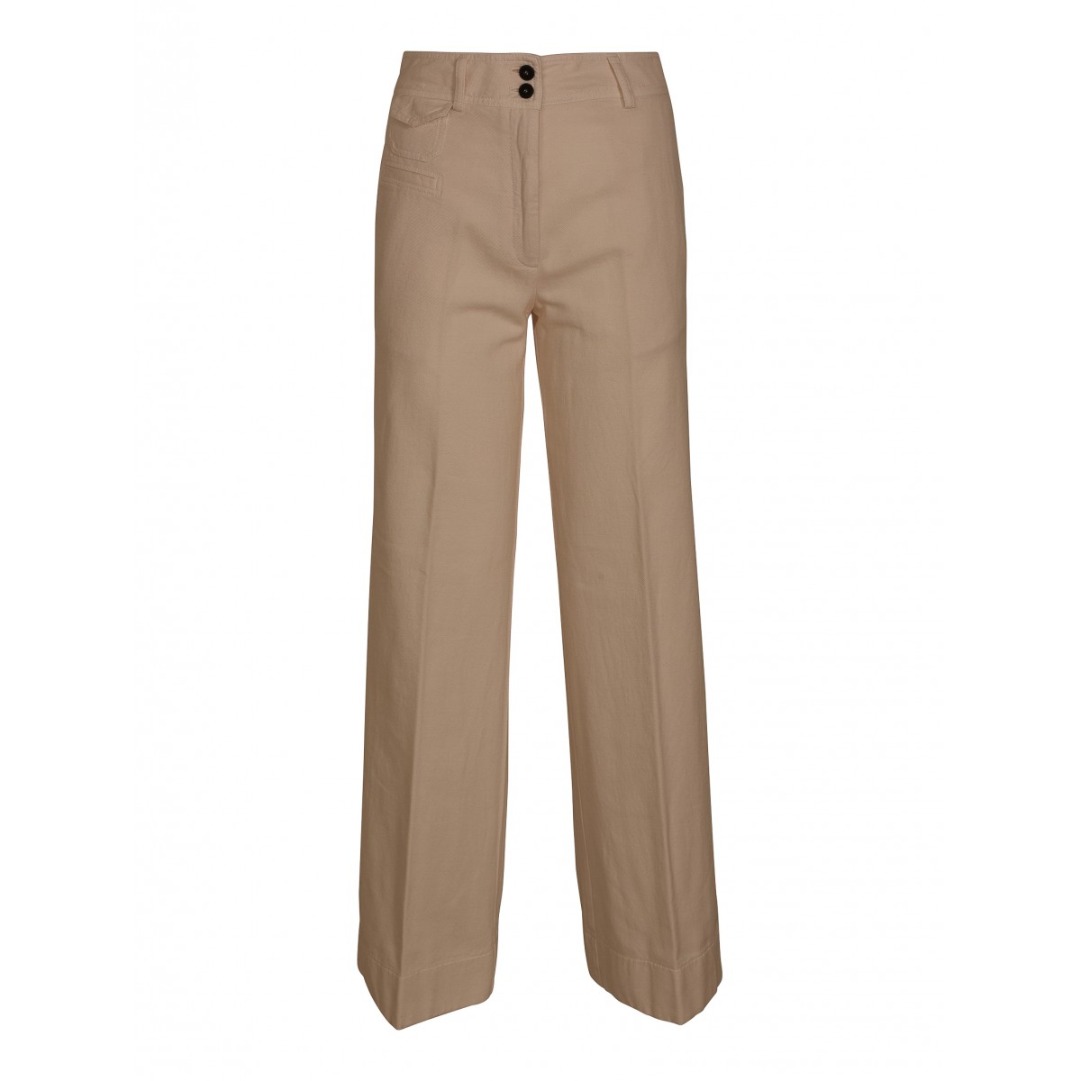 Pantaloni vita alta twill