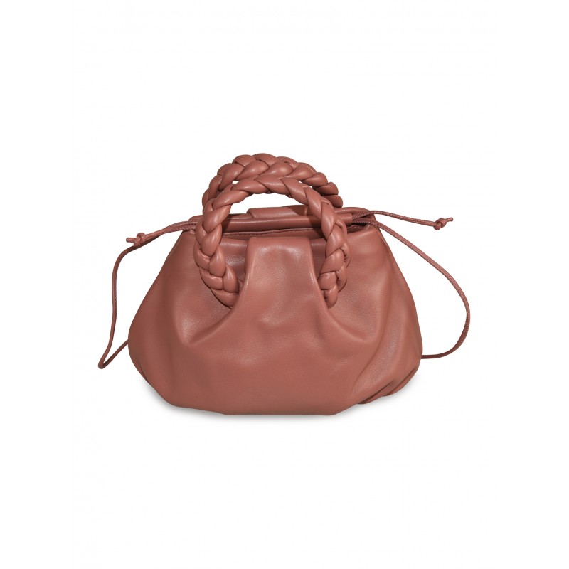 Hereu Bombon Shearling Top Handle Bag In Tan